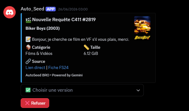 Discord Notification Nouvelle Requête
